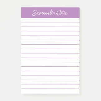Post-it® Script Elegant Lavender Lined Personalized