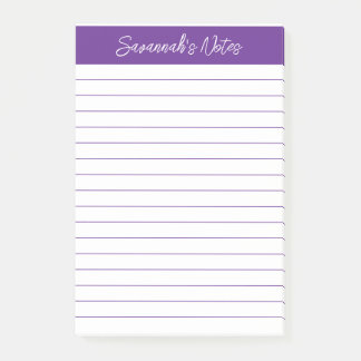 Post-it® Script Elegant Purple Lined Personalized