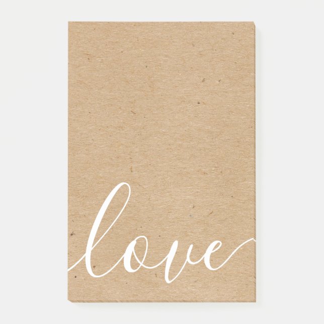 Post-it® Script Kraft Rustique Amour (Devant)
