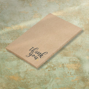 Post-it® Script Merci Or Amour Cœur Kraft Rustique