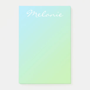 Post-it® Script moderne Aqua Blue Green Ombre