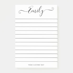 Post-it® Script moderne Nom personnalisé Message Chic Perso