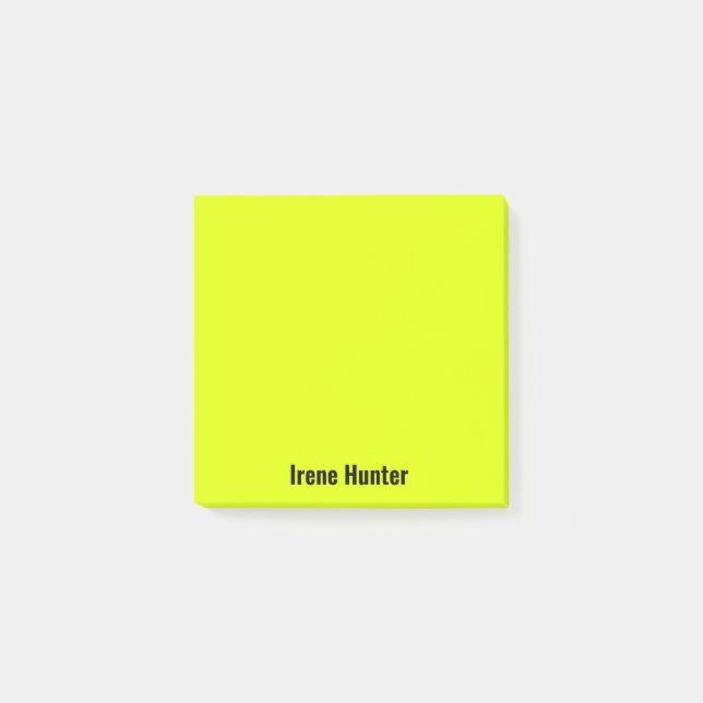 Post-it® Script noir minimaliste professionnel Jaune néon (Devant)