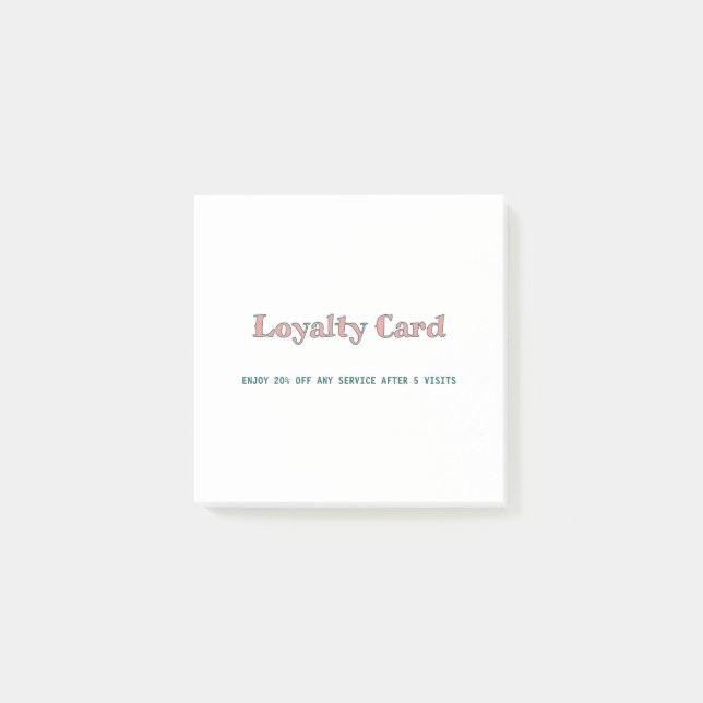 Post-it® script simple minimal ajoutez votre texte  carte d (Devant)