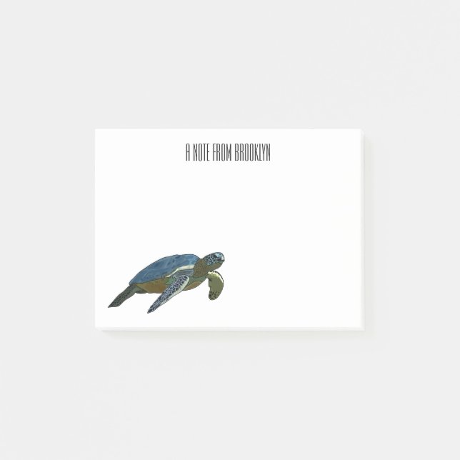 Post-it® Sea turtle cartoon (Devant)