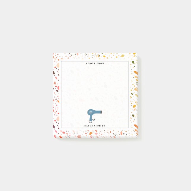 Post-it® Sèche-souffle Motif Terrazzo (Devant)