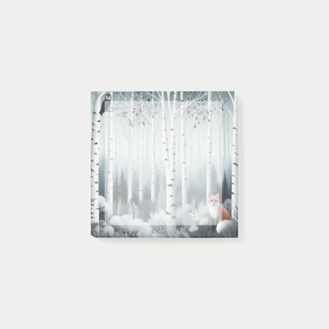 Post-it® Serene Birchwood Forest Desk Notes - Post-It Notes (Devant)