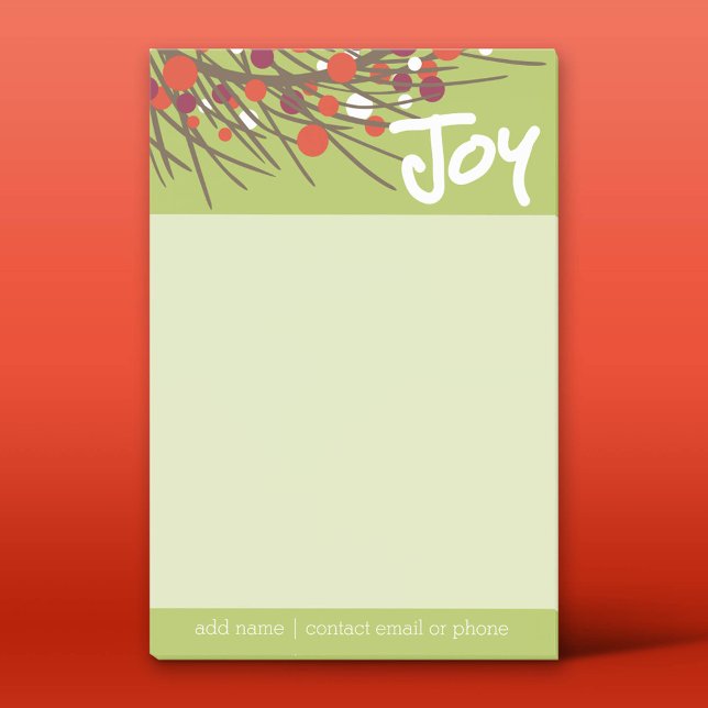 Post-it® Serre Berry de vacances avec joie et sur mesure en (Custom Post-It Notepad)