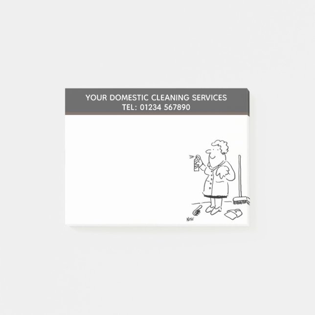 Post-it® Service de nettoyage domestique Caricature pour pe (Devant)