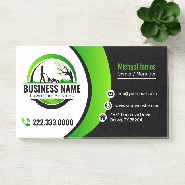 Post-it® Service professionnel d'entretien de pelouse vert  (Bureau)