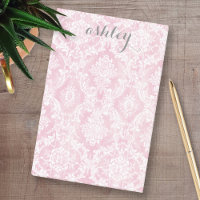 Shabby Chic Damask Motif Pastel Rose Grey Nom