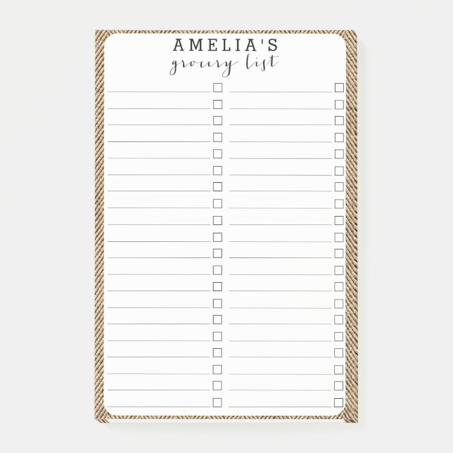 Post-it® Shabby Chic Tweed Rustic Burlap Tissu Texture (Devant)