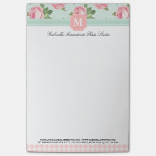 Post-it® Shabby & Chic Vintage Rose Floral Personnalisé