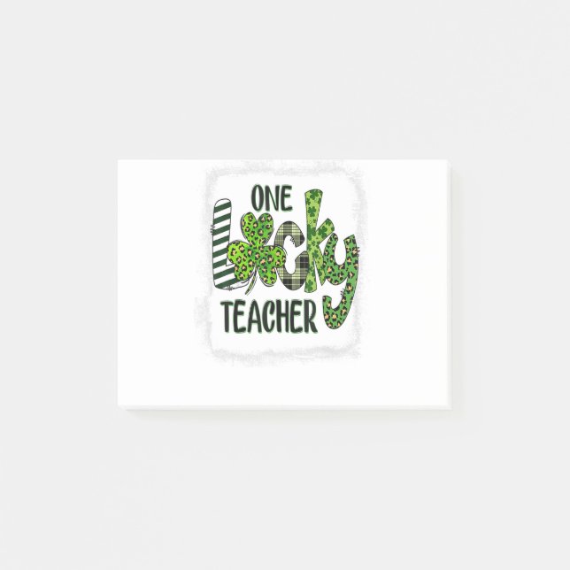 Post-it® Shamrock One Lucky Teacher St Patrick (Devant)