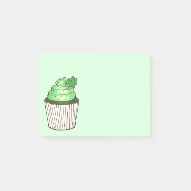 Post-it® Shamrock vert Cupcake St. Patrick's Day Foodie (Devant)