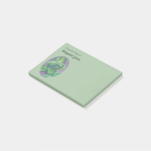Post-it® Shamrocks de Clover vert sur Purple Pastel Art