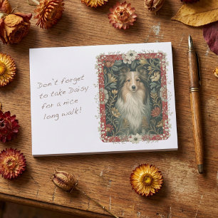Post-it® Shetland Sheepdog Sheltie Vintage William Morris