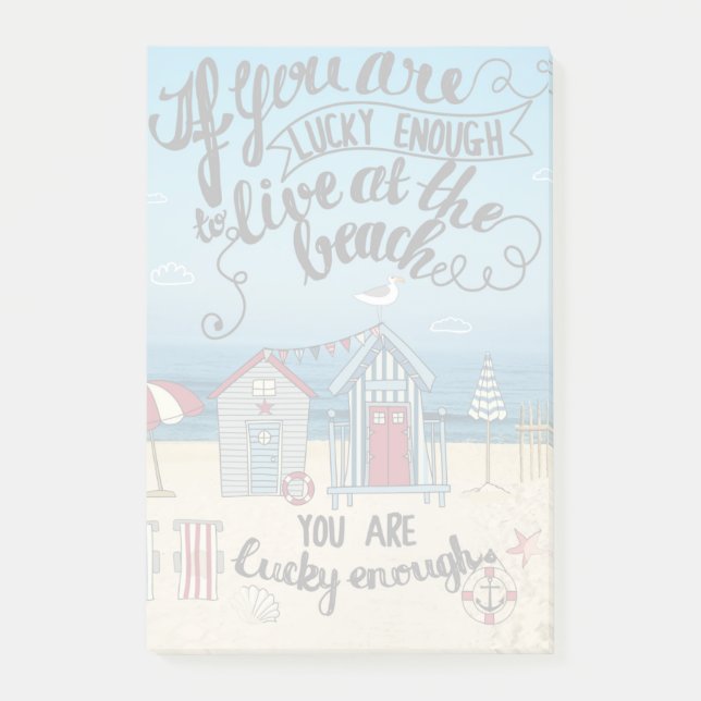 Post-it® Si vous êtes assez chanceux pour vivre à la plage (Devant)