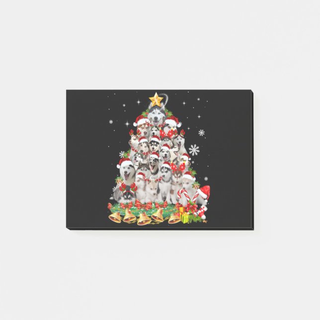 Post-it® Siberian husky christmas tree lights dog (Devant)