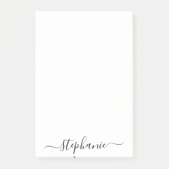 Post-it® Signature de calligraphie manuscrite noire simple (Devant)
