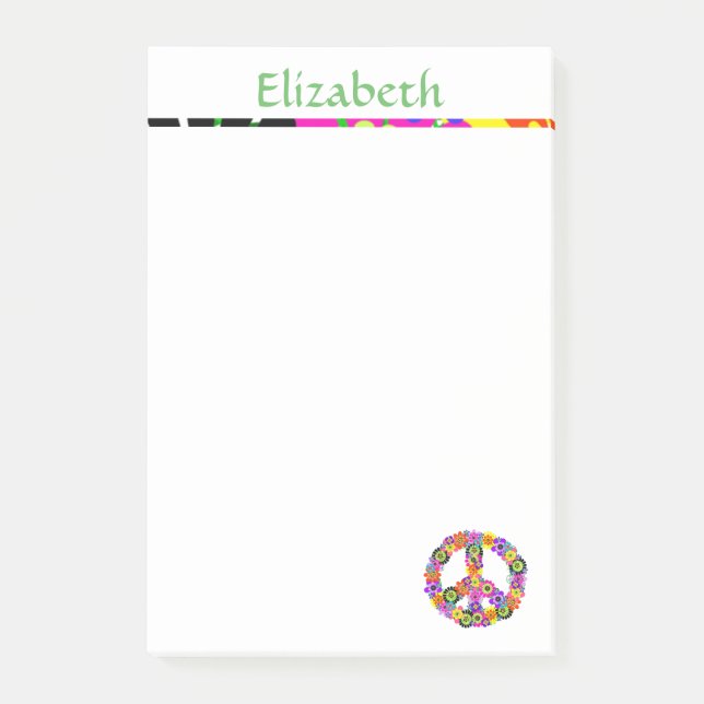 Post-it® Signature de paix personnalisée avec nom (Devant)