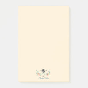 Post-it® Signature de script Personnalisé Bee Floral