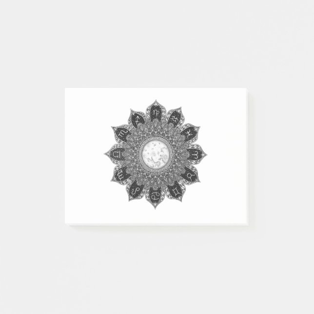 Post-it® Signes d'astrologie Mandala (Devant)