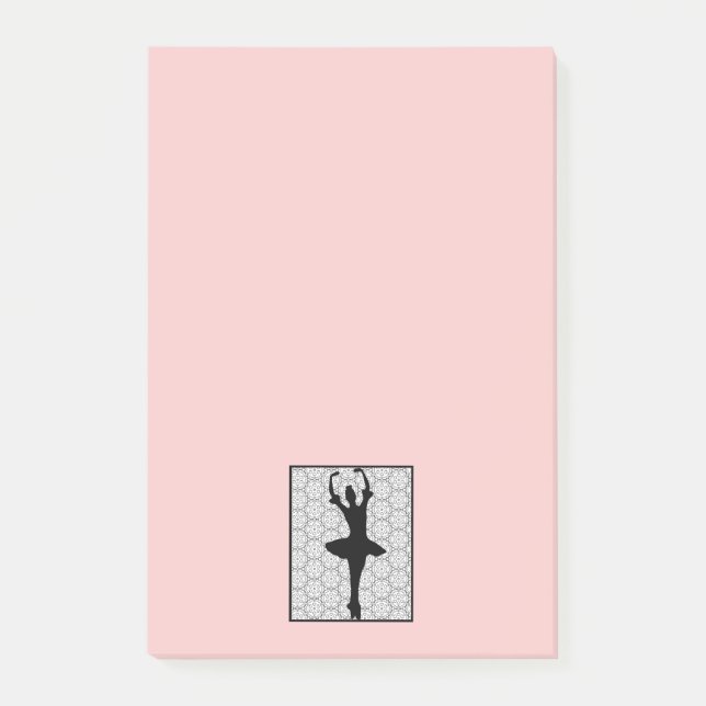 Post-it® Silhouette Ballerina sur fond rose pâle (Devant)