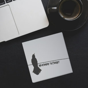 Post-it® Silhouette corbeau noir sur gris