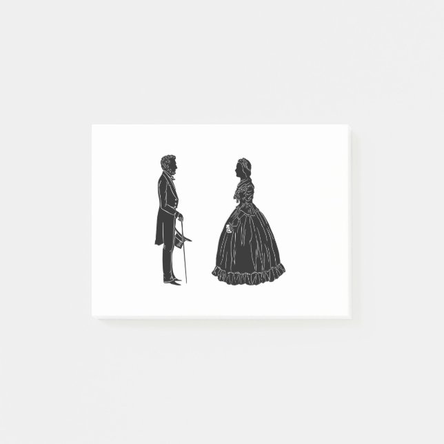Post-it® silhouette d'abraham lincoln et de mary todd linco (Devant)