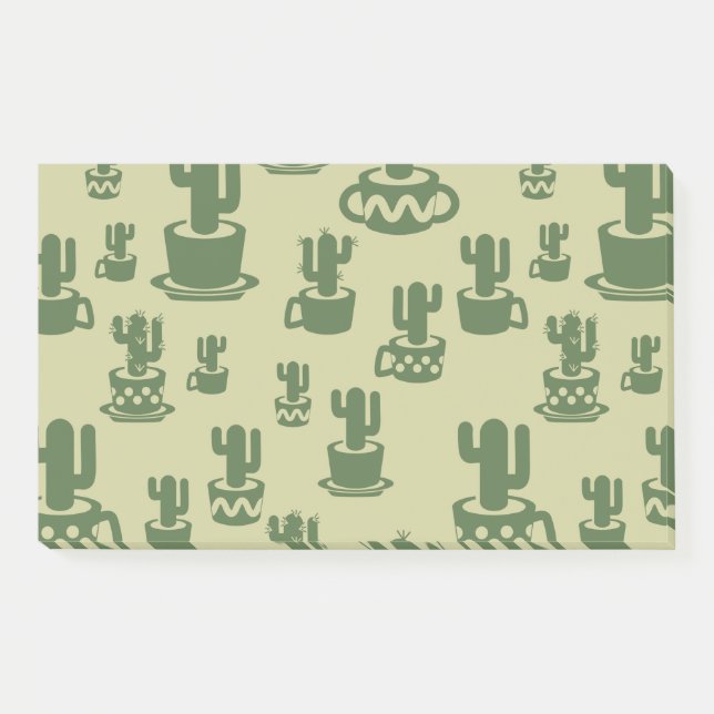 Post-it® Silhouette de cactus succulent dans des tasses et  (Devant)