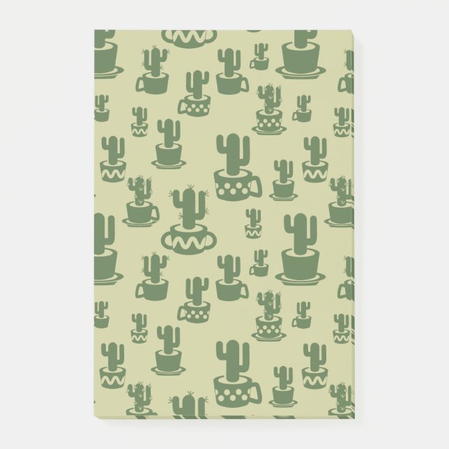 Post-it® Silhouette de cactus succulent en tasses et pots (Devant)