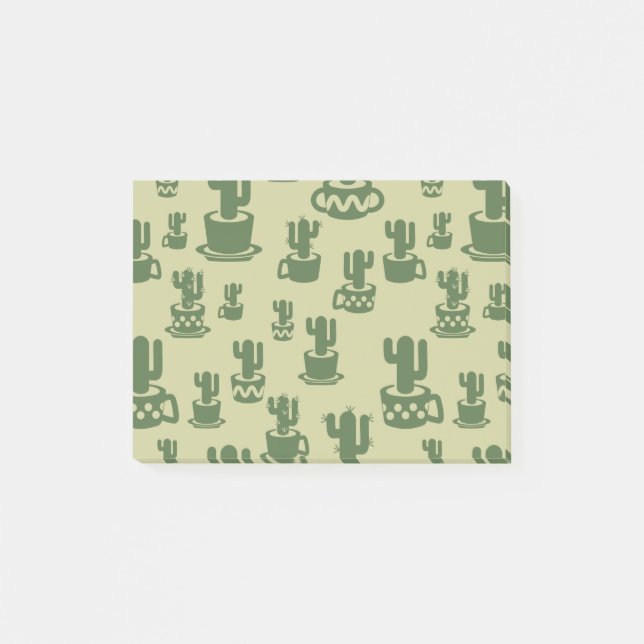 Post-it® Silhouette de cactus succulent en tasses et pots (Devant)