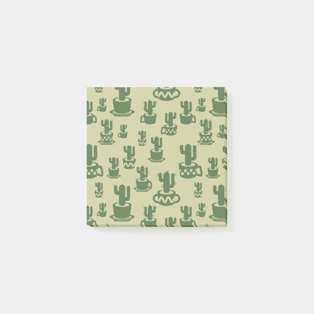 Post-it® Silhouette de cactus succulent en tasses et pots (Devant)