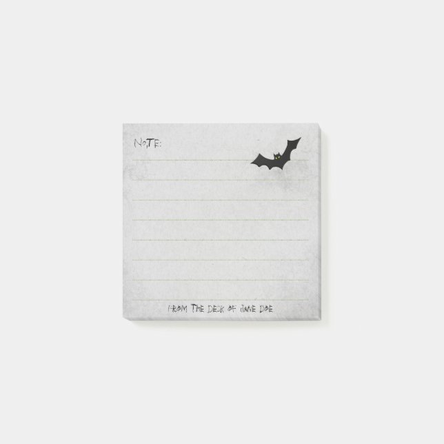 Post-it® Silhouette de chauve-souris d'Halloween - Gris - L (Devant)