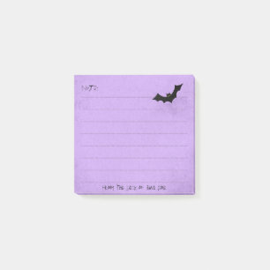 Post-it® Silhouette de chauve-souris d'Halloween sur violet