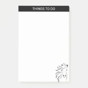 Post-it® Silhouette de cheval artistique moderne en noir & 
