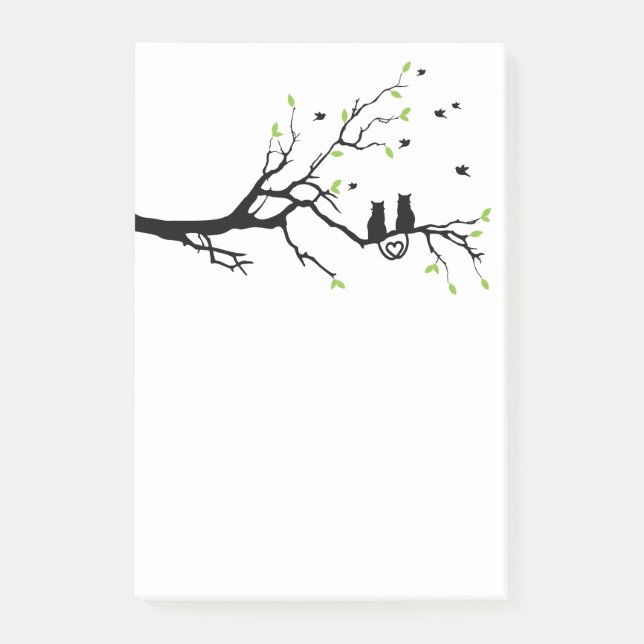 Post-it® Silhouette de deux chats d'amour (Devant)