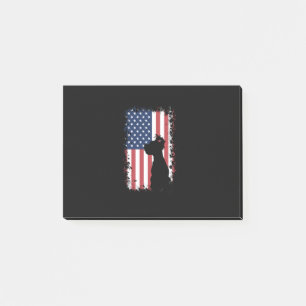 Post-it® Silhouette de drapeau américain de Yorkie