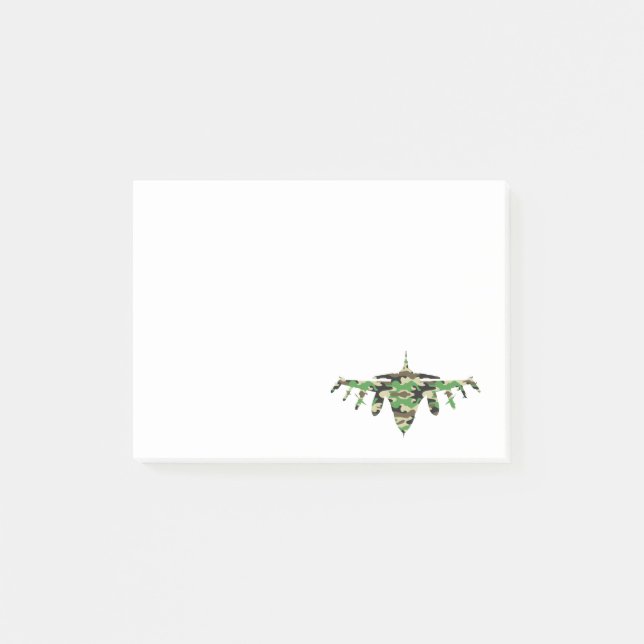 Post-it® Silhouette de l'avion de camouflage Military Jet (Devant)