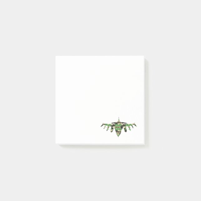 Post-it® Silhouette de l'avion de camouflage Military Jet (Devant)