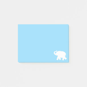 Post-it® Silhouette d'éléphant blanc sur fond bleu clair