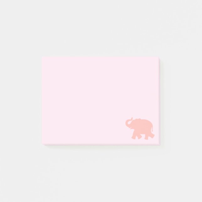 Post-it® Silhouette d'éléphant rose (Devant)