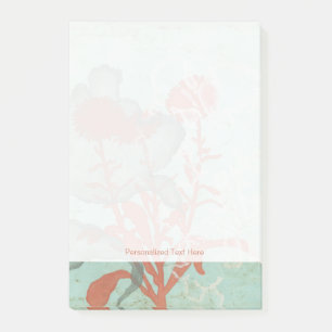 Post-it® Silhouette des fleurs rouges sur Arrière - plan Tu