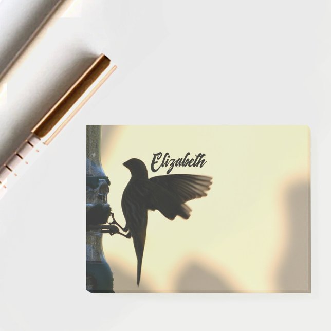 Post-it® Silhouette d'oiseau Jaune doré Personnalisé (Créateur téléchargé)
