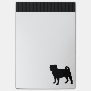 Post-it® Silhouette noire de carlin - conception simple de