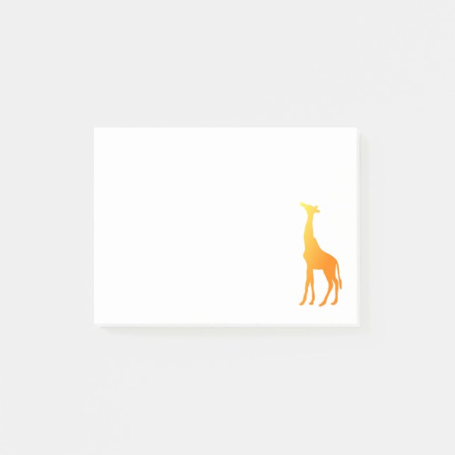 Post-it® Silhouette orange d'or de girafe de coucher du (Devant)