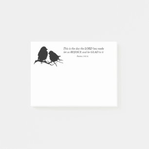 Post-it® Silhouette Petit Oiseau Mignonne Psaume Inspirant