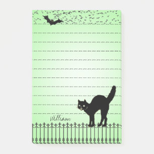 Post-it® Silhouettes de vacances Halloween Chat noir Vert B