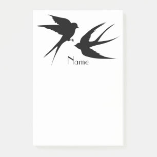 Post-it® Silhouettes d'oiseaux hirondelles Thunder_Cove